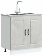 vidaXL Шкаф за мивка Kalmar бетонно сив 80x46x815см инженерно дърво