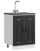 vidaXL Шкаф за мивка Kalmar черен 60x46x815 см инженерно дърво