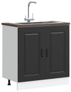vidaXL Шкаф за мивка Kalmar черен 80x46x815 см инженерно дърво