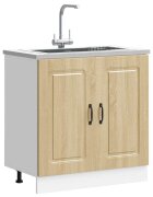 vidaXL Шкаф за мивка Kalmar дъб сонома 80x46x815см инженерно дърво