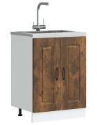 vidaXL Шкаф за мивка Kalmar опушен дъб 60x46x815см инженерно дърво