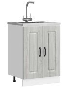 vidaXL Шкаф за мивка Kalmar сив сонома 60x46x815см инженерно дърво