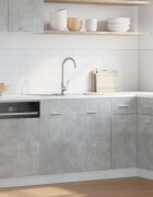 vidaXL Шкаф за мивка "Lyon" сив бетонен 80x46x815 см инженерно дърво