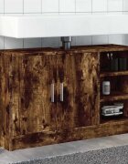 vidaXL Шкаф за мивка опушен дъб 90x29x55 см инженерно дърво