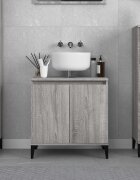 vidaXL Шкаф за мивка сив сонома 58x33x60 см инженерно дърво