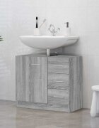 vidaXL Шкаф за мивка сив сонома 63x30x54 см инженерно дърво