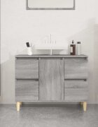 vidaXL Шкаф за мивка сив сонома 80x33x60 см инженерно дърво