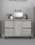 vidaXL Шкаф за мивка сив сонома 80x33x60 см инженерно дърво