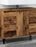 vidaXL Шкаф за мивка старо дърво 80x33x60 см инженерно дърво
