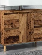 vidaXL Шкаф за мивка старо дърво 80x33x60 см инженерно дърво