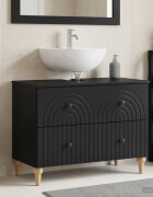 vidaXL Шкаф за мивка в баня ALKMAAR Черно 82 x 41 x 59 см