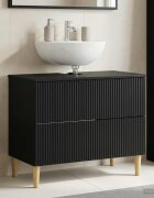 vidaXL Шкаф за мивка в баня ARNHEM Черно 82 x 41 x 59 см