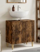 vidaXL Шкаф за мивка в баня ARNHEM Опушен дъб 595 x 315 x 59 см
