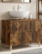 vidaXL Шкаф за мивка в баня ARNHEM Опушен дъб 82 x 41 x 59 см