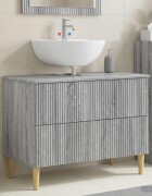vidaXL Шкаф за мивка в баня ARNHEM Сив Сонома 82 x 41 x 59 см