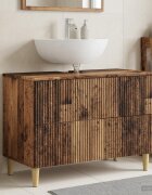 vidaXL Шкаф за мивка в баня ARNHEM Старо дърво 82 x 41 x 59 см