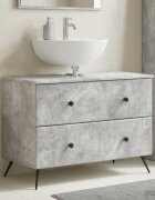 vidaXL Шкаф за мивка в баня BREDA Бетонно сиво 82 x 41 x 59 см