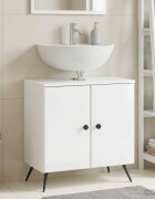 vidaXL Шкаф за мивка в баня BREDA Бял гланц 595 x 315 x 59 см