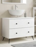 vidaXL Шкаф за мивка в баня BREDA Бял гланц 82 x 41 x 59 см