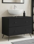 vidaXL Шкаф за мивка в баня BREDA Черно 82 x 41 x 59 см