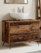 vidaXL Шкаф за мивка в баня BREDA Старо дърво 82 x 41 x 59 см