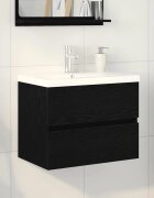 vidaXL Шкаф за мивка в баня Черния дъб 60 x 39 x 62 см