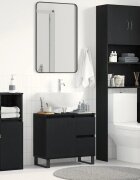 vidaXL Шкаф за мивка в баня Черния дъб 65 x 33 x 60 см Инженерно дърво
