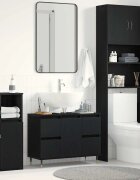 vidaXL Шкаф за мивка в баня Черния дъб 80 x 33 x 60 см