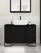 vidaXL Шкаф за мивка в баня Черния дъб 91 x 35 x 60 см
