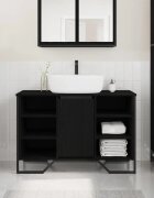 vidaXL Шкаф за мивка в баня Черния дъб 91 x 35 x 60 см