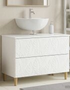 vidaXL Шкаф за мивка в баня DELFT Бял гланц 82 x 41 x 59 см