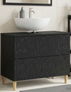 vidaXL Шкаф за мивка в баня DELFT Черно 82 x 41 x 59 см