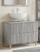vidaXL Шкаф за мивка в баня DELFT Сив Сонома 82 x 41 x 59 см