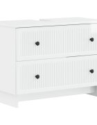 vidaXL Шкаф за мивка в баня EDE Бял гланц 82 x 41 x 59 см