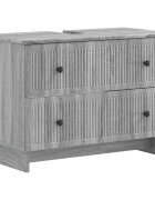 vidaXL Шкаф за мивка в баня EDE Сив Сонома 82 x 41 x 59 см