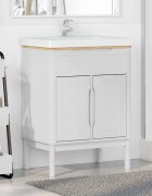 vidaXL Шкаф за мивка в баня FLORO Бяло 60 x 40 x 80 см