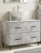 vidaXL Шкаф за мивка в баня HAARLEM Бетонно сиво 82 x 41 x 585 см
