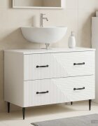 vidaXL Шкаф за мивка в баня HAARLEM Бял гланц 82 x 41 x 585 см