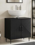 vidaXL Шкаф за мивка в баня HAARLEM Черно 595 x 315 x 59 см