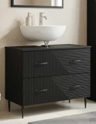 vidaXL Шкаф за мивка в баня HAARLEM Черно 82 x 41 x 585 см