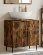 vidaXL Шкаф за мивка в баня HAARLEM Опушен дъб 595 x 315 x 59 см