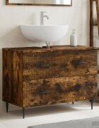 vidaXL Шкаф за мивка в баня HAARLEM Опушен дъб 82 x 41 x 585 см
