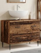 vidaXL Шкаф за мивка в баня HAARLEM Старо дърво 82 x 41 x 585 см