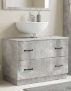 vidaXL Шкаф за мивка в баня HOORN Бетонно сиво 82 x 41 x 56 см