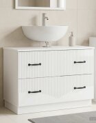 vidaXL Шкаф за мивка в баня HOORN Бял гланц 82 x 41 x 56 см