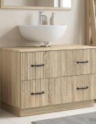 vidaXL Шкаф за мивка в баня HOORN Дъб сонома 82 x 41 x 56 см