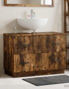 vidaXL Шкаф за мивка в баня HOORN Опушен дъб 82 x 41 x 56 см