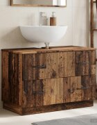 vidaXL Шкаф за мивка в баня HOORN Старо дърво 82 x 41 x 56 см