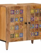 vidaXL Шкаф за мивка в баня със съхранение Естествен 62 x 33 x 58 см