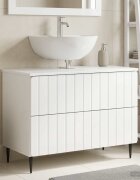 vidaXL Шкаф за мивка в баня ZWOLLE Бял гланц 82 x 41 x 585 см